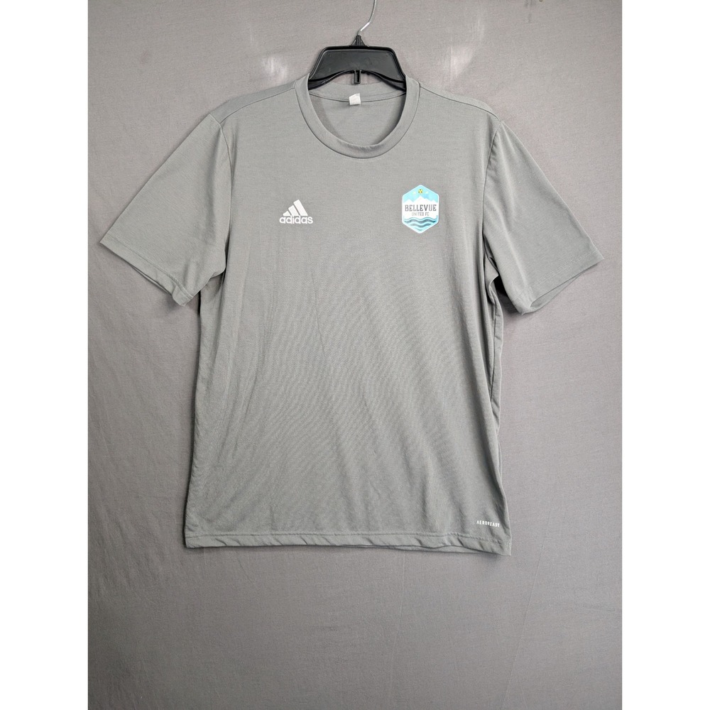 Adidas Mens Bellevue United FC Aeroready Training Shirt Gray Short Sleeve 8242